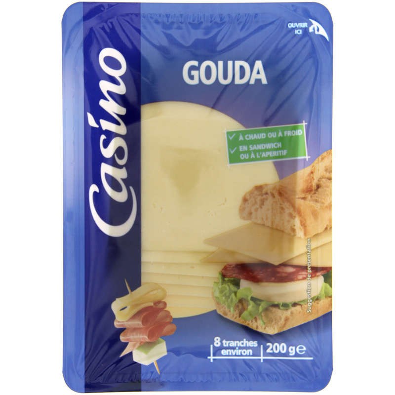 CASINO Gouda - 8 tranches environ 200g CASINO Gouda - 8 tranches environ 200g