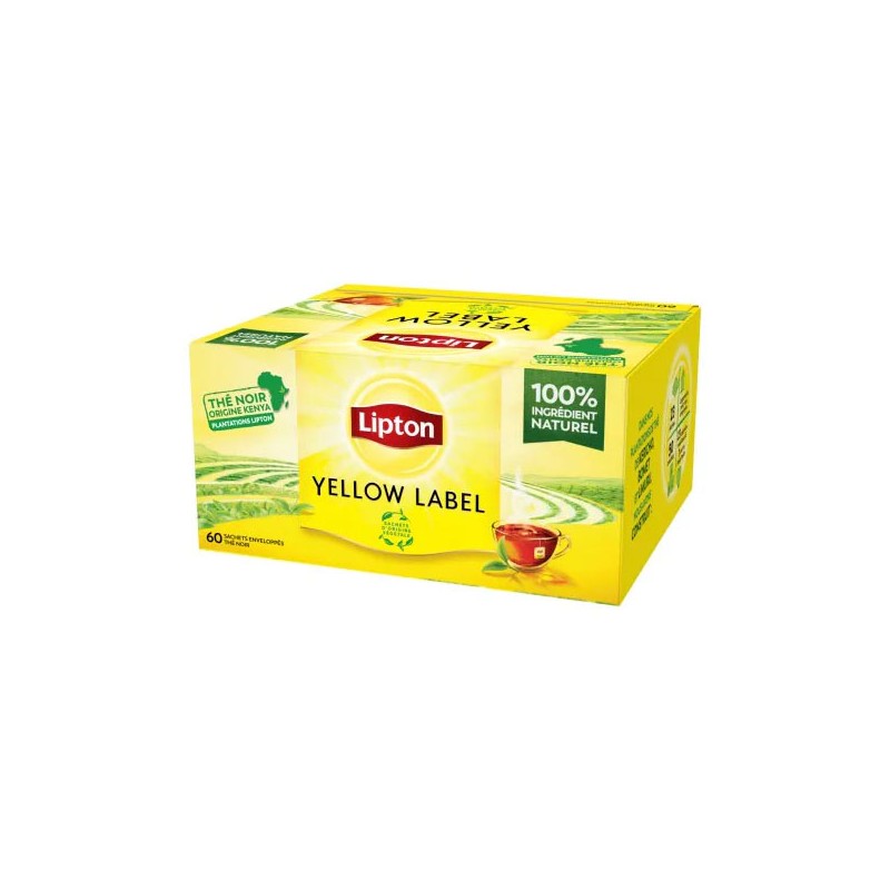 LIPTON Yellow label thé noir origine Kenya 30 sachets - 60g LIPTON Yellow label thé noir origine Kenya 30 sachets - 60g
